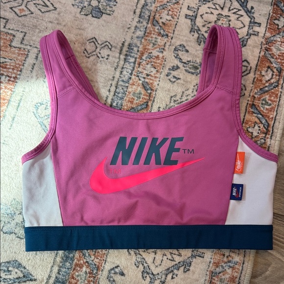 Nike Other - Nike Pink and Navy Sports Bra size Medium retro style
